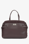 Women's Dark Brown Genuine Leather Tote Handbag Estro ER00116663.