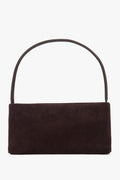 Women's Dark Brown Genuine Velour Shoulder Bag Estro ER00118023.