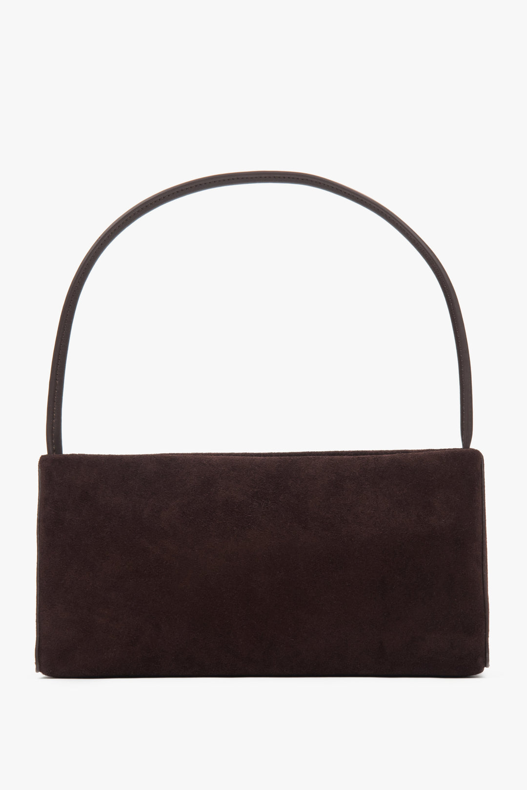 Women's Dark Brown Genuine Velour Shoulder Bag Estro ER00118023.