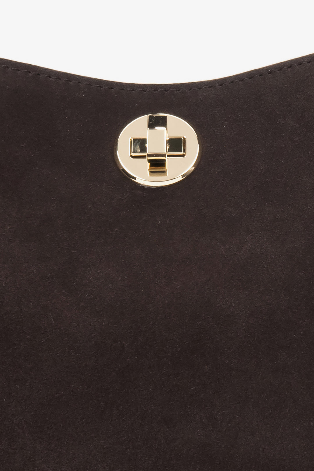 Dark brown women’s velour handbag, hand-held, by Estro.