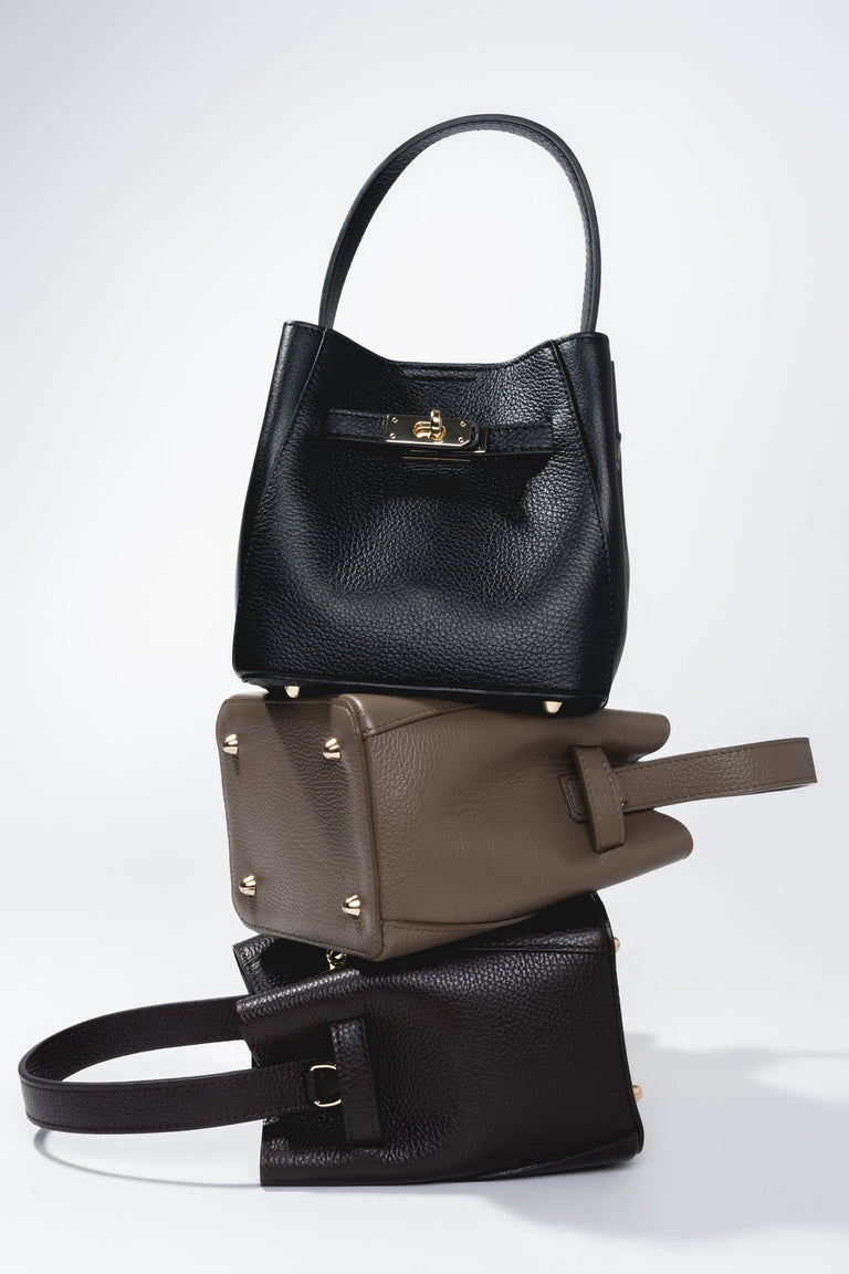 Women’s satchel bags made of Italian genuine leather Estro - color comparison.