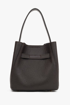 Dark brown women’s satchel bag made of high-quality Italian genuine leather.