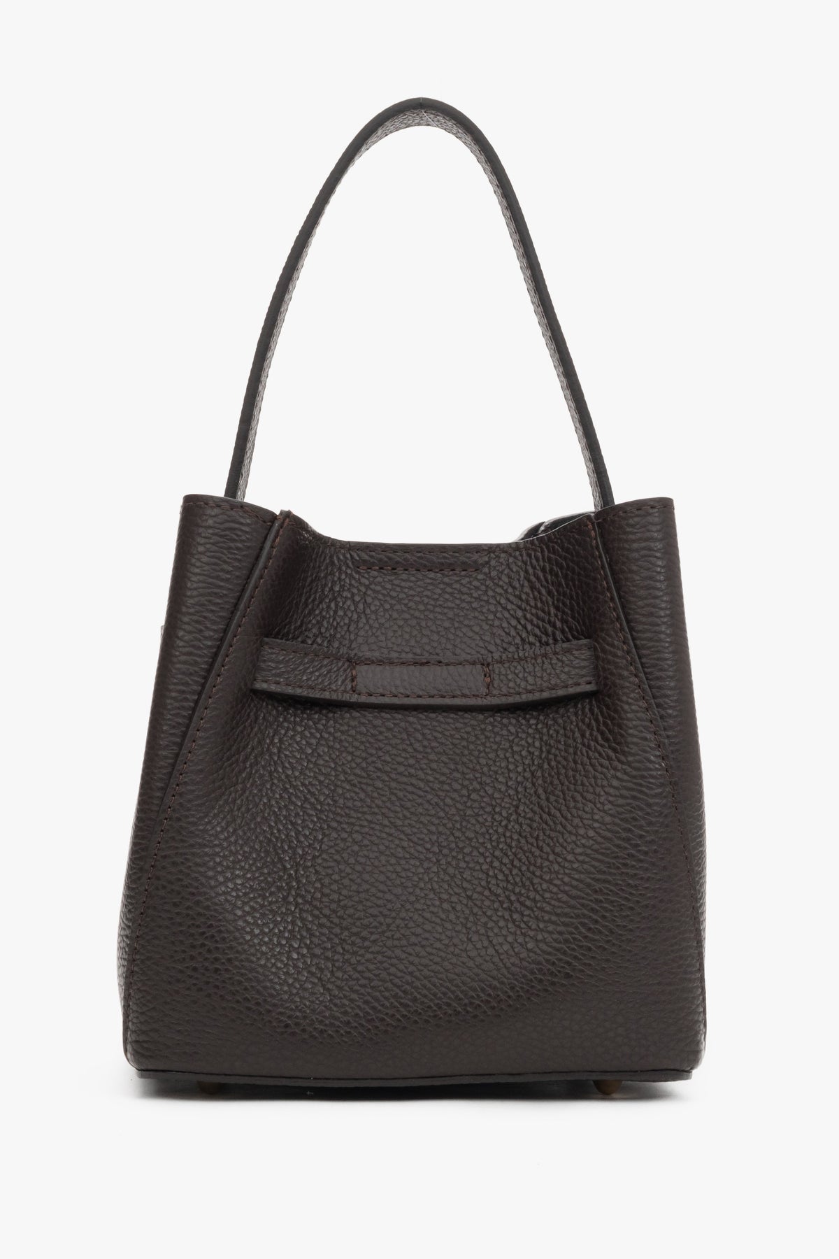 Dark brown women’s satchel bag made of high-quality Italian genuine leather.
