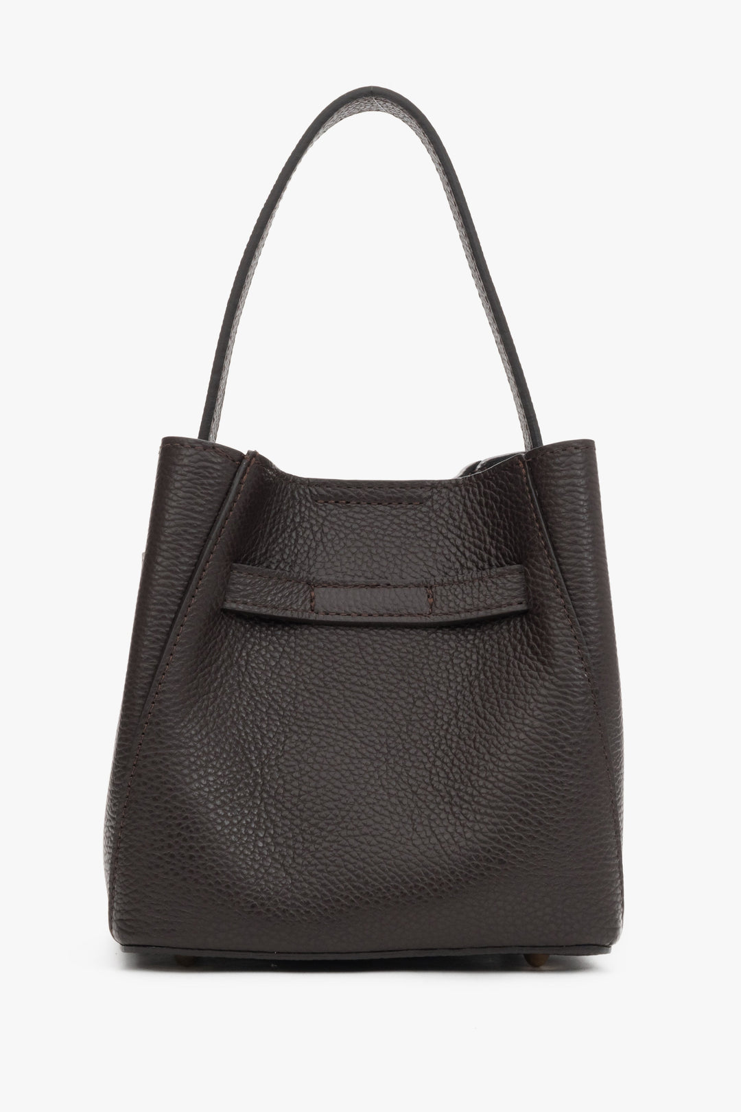 Dark brown women’s satchel bag made of high-quality Italian genuine leather.