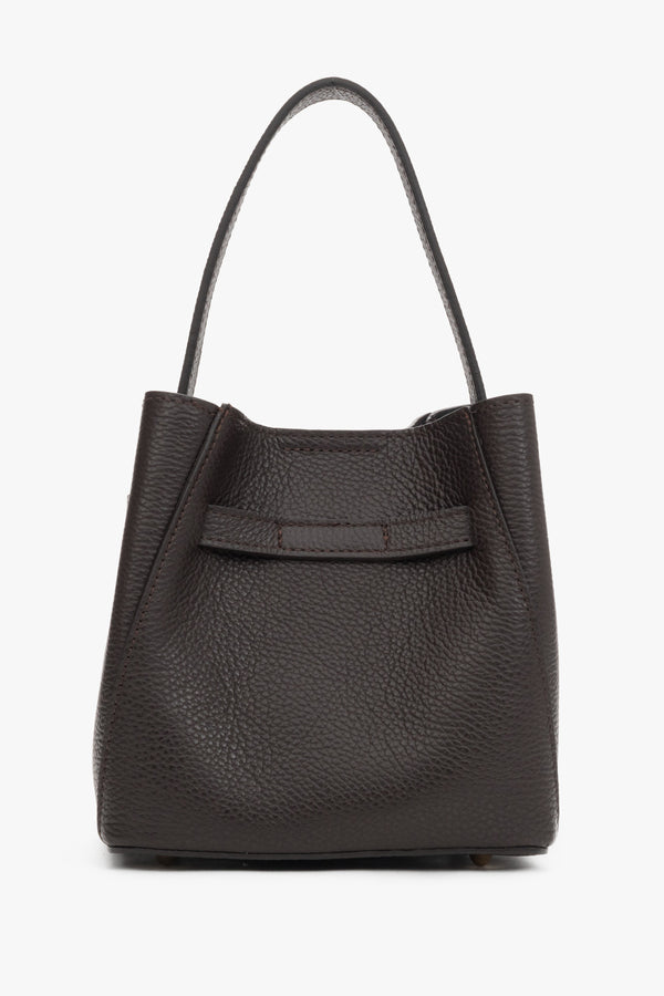 Dark brown women’s satchel bag made of high-quality Italian genuine leather.