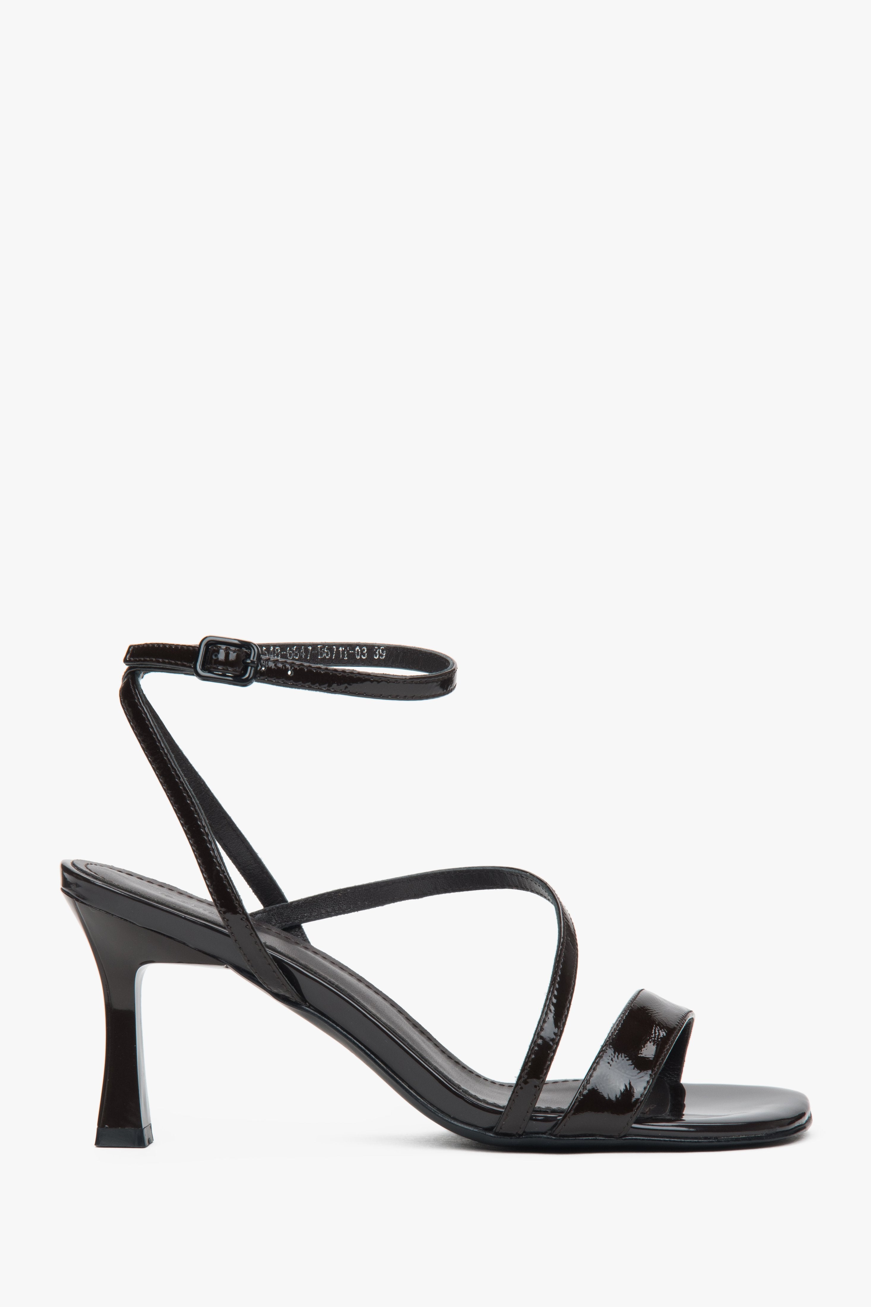 Women's Dark Brown Heeled Sandals in Genuine Leather Estro ER00117204.