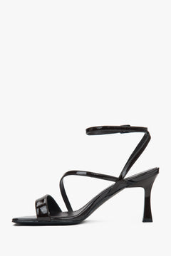 Estro dark brown women’s heeled sandals in genuine leather.