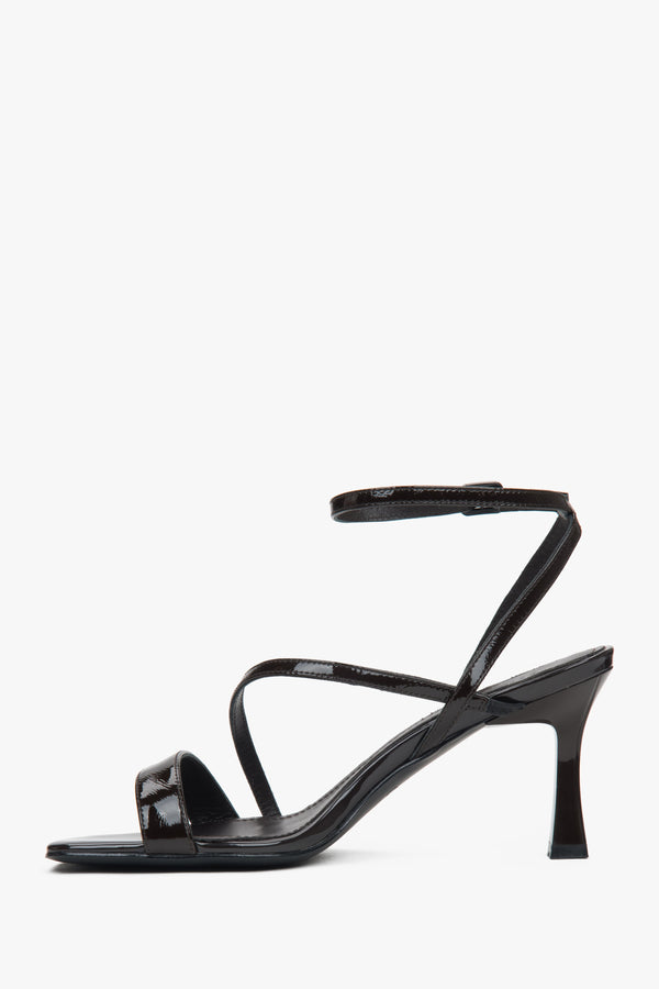 Estro dark brown women’s heeled sandals in genuine leather.