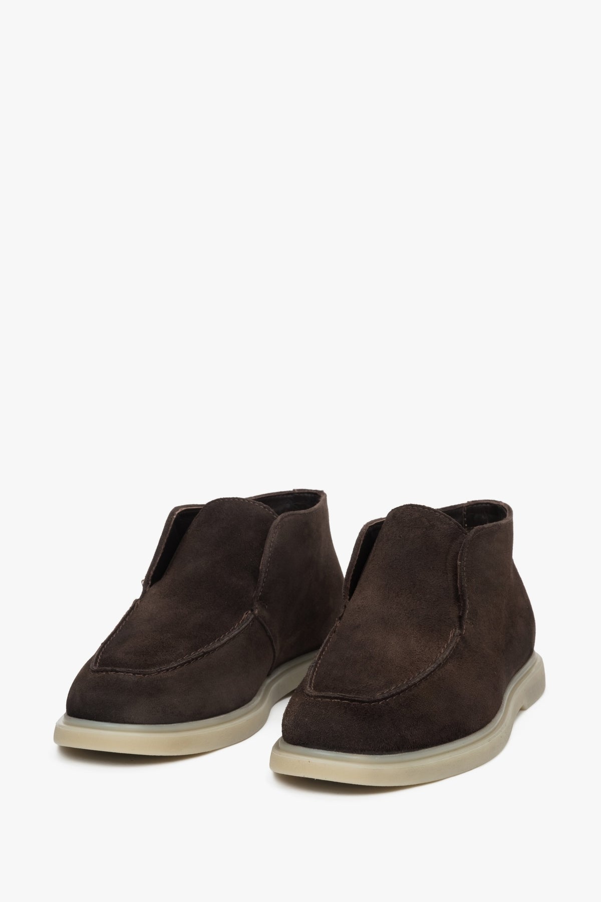 Dark Brown Women’s High Velour Loafers Estro.