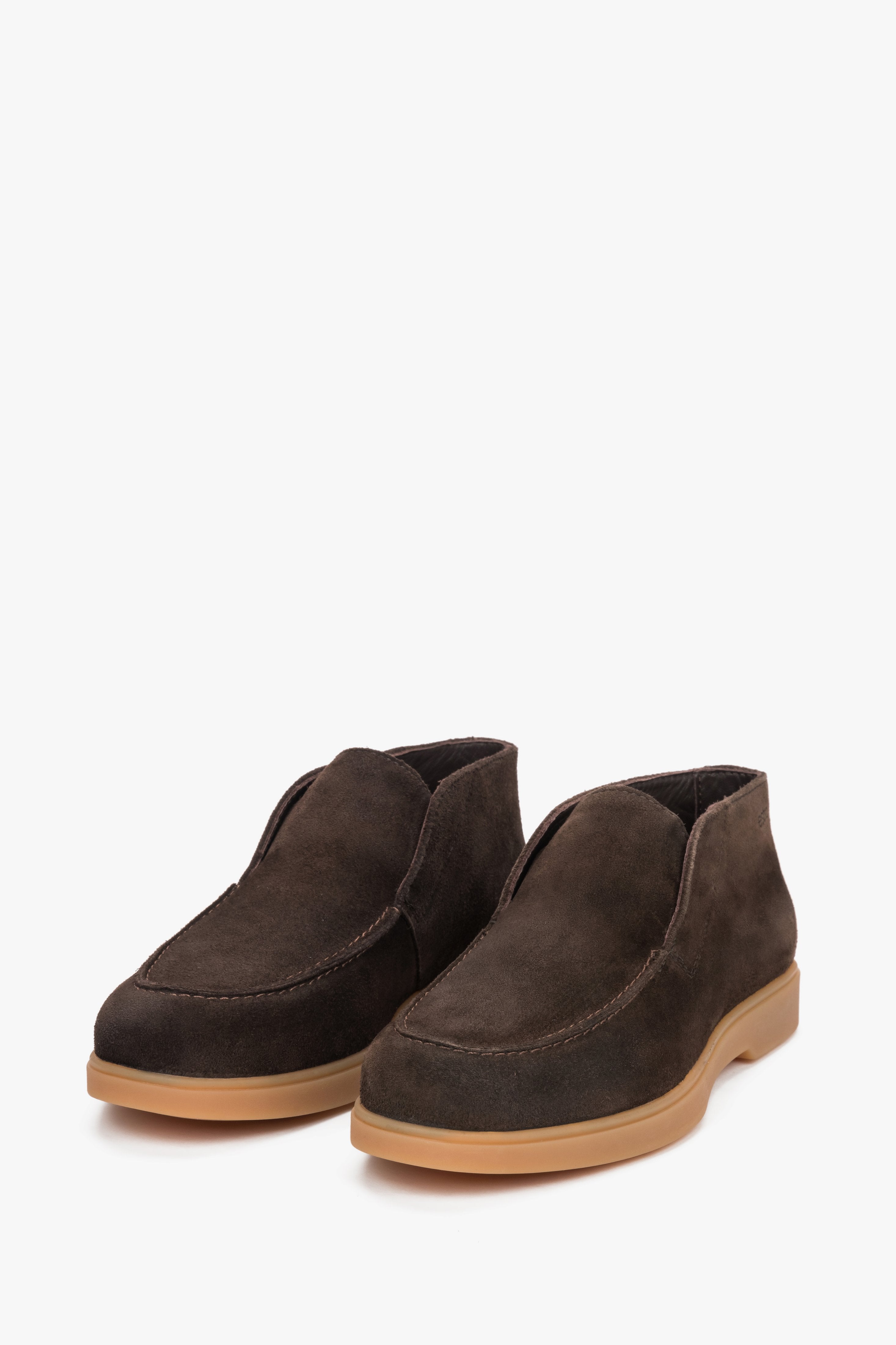 Elegant Women's Loafers Estro with Raised Shaft, Crafted from Dark Brown Italian Velour.