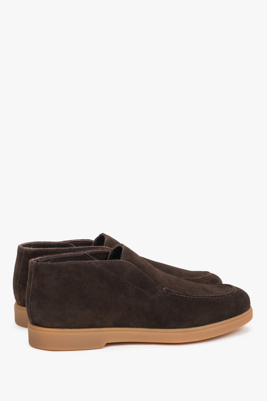 Women's Higher Shaft Loafers in Dark Brown, Premium Natural Velour Estro.