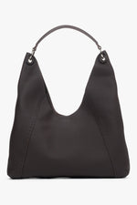 Women's Spacious Dark Brown Hobo Bag in Genuine Leather Estro ER00118914.