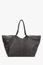 Women’s Dark Brown Italian Premium Genuine Leather Shopper Bag Estro ER00120421.