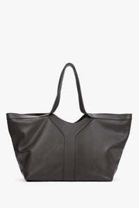 Women’s Dark Brown Italian Premium Genuine Leather Shopper Bag Estro ER00120421.