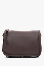 Women’s Dark Brown Leather Handbag with Wide Strap Estro ER00118027.