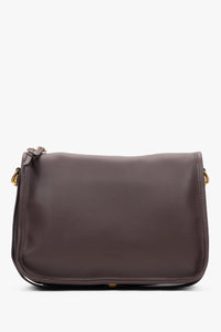 Women’s Dark Brown Leather Handbag with Wide Strap Estro ER00118027.