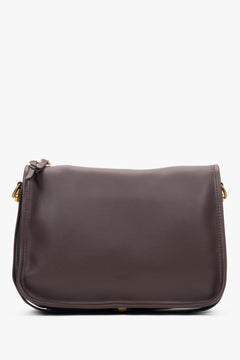 Women’s Dark Brown Leather Handbag with Wide Strap Estro ER00118027.
