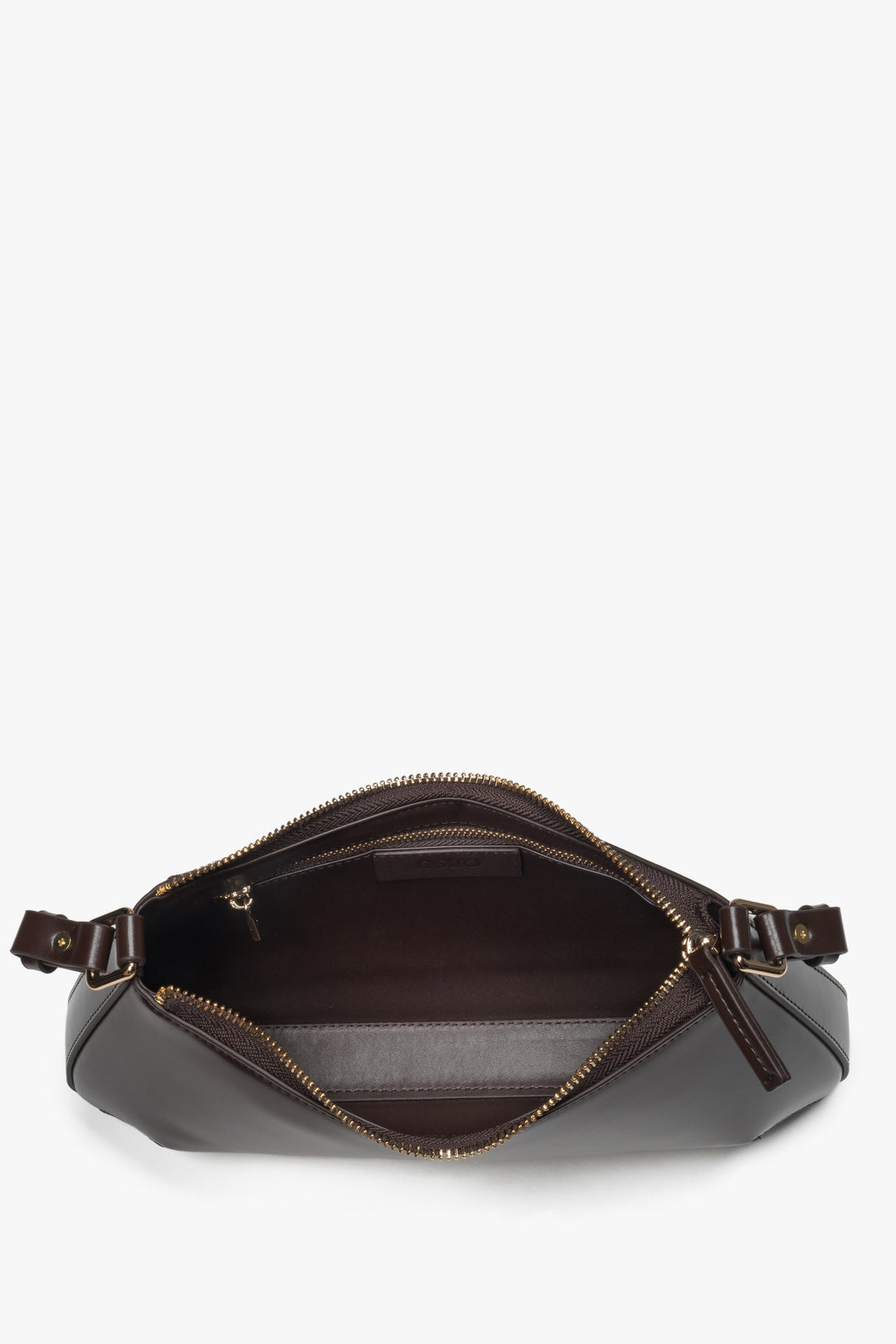 Women’s shoulder bag, dark brown, leather, Estro.