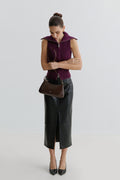 Women’s Dark Brown Leather Shoulder Bag Estro.