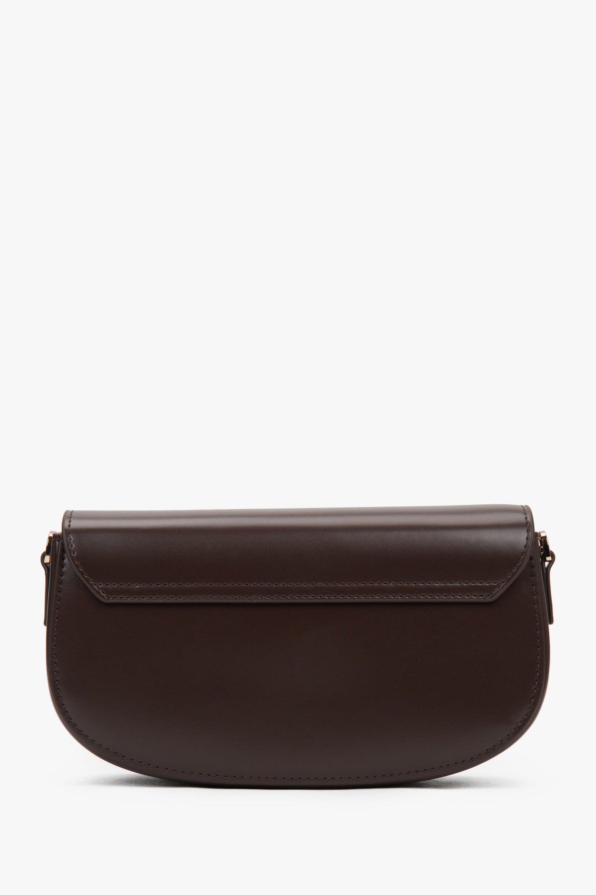 Genuine leather dark brown women's saddle shoulder bag, Estro.