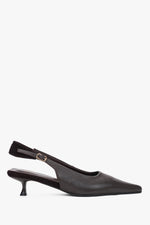 Women’s Dark Brown Leather Slingback Funnel Heels Estro ER00119826.