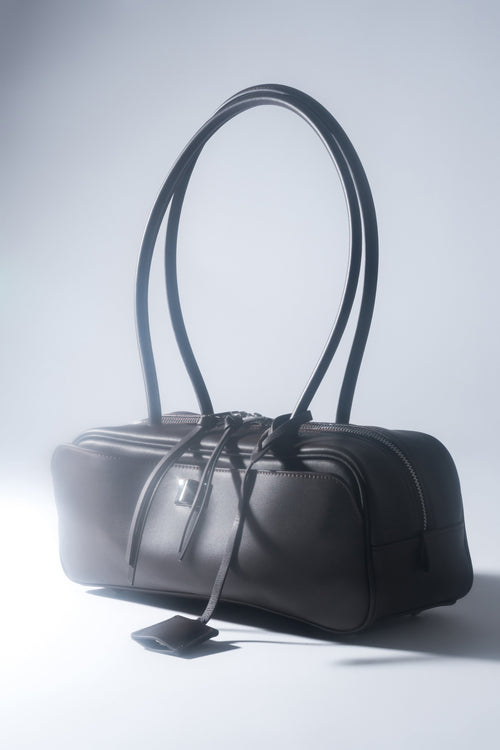 Women's Dark Brown Leather Teckel Bag with Long Handles Estro ER00119005.