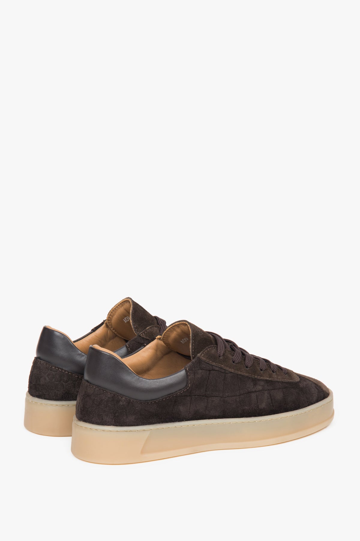 Women's sneakers by Estro in dark brown, made of Italian premium genuine velour.