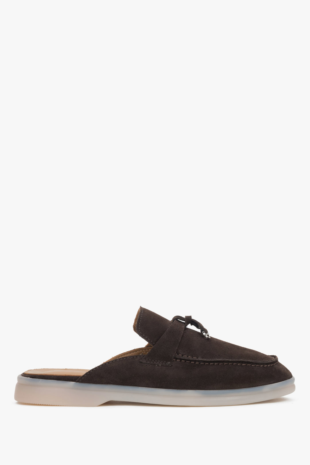 Women’s Dark Brown Mules made of Soft Premium Italian Genuine Velour Estro ER00119048.
