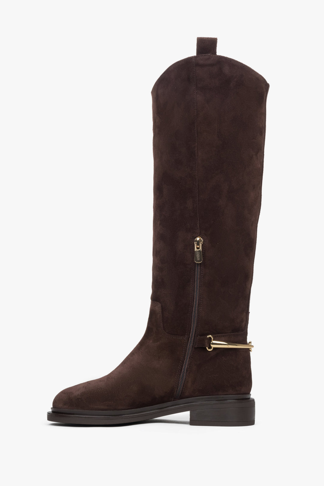 A practical side zipper makes them easy to slip on and off while maintaining a sleek silhouette.