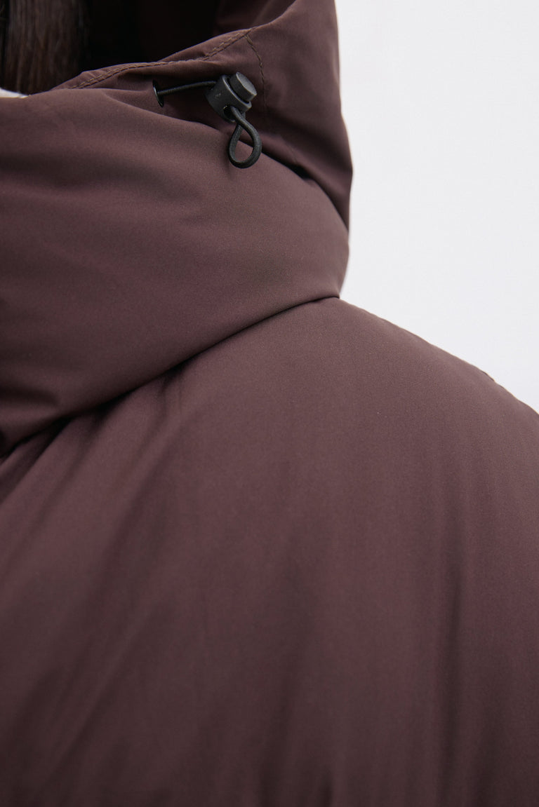 Dark Brown Women's Oversized Jacket with Detachable Sleeves Estro.