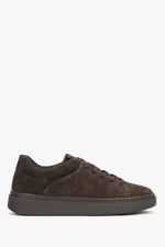 Women's Dark Brown Premium Italian Genuine Velour Sneakers Estro ER00120355.