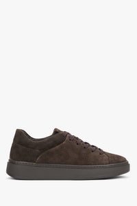Women's Dark Brown Premium Italian Genuine Velour Sneakers Estro ER00120355.