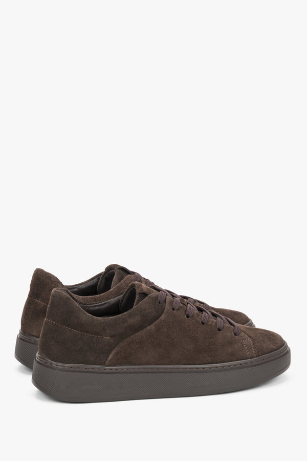 Women's dark brown sneakers Estro, made of premium Italian natural velour.