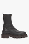 Women's Dark Brown Premium Italian Genuine Leather Ankle Boots Estro ER00120874