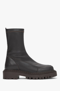 Women's Dark Brown Premium Italian Genuine Leather Ankle Boots Estro ER00120874