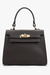 Women's Dark Brown Satchel Handbag made of Premium Italian Genuine Leather Estro ER00118275.