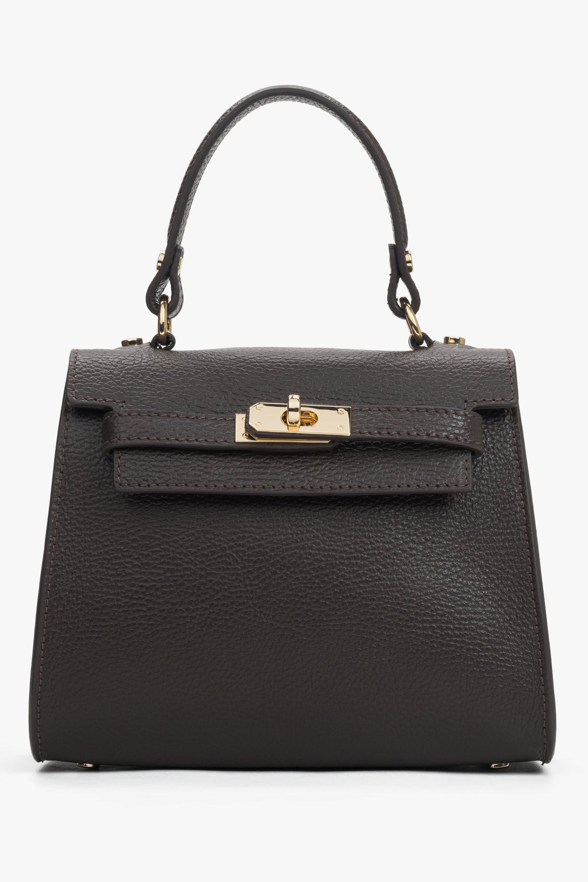 Women's Dark Brown Satchel Handbag made of Premium Italian Genuine Leather Estro ER00118275.