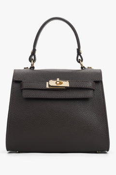 Women's Dark Brown Satchel Handbag made of Premium Italian Genuine Leather Estro ER00118275.