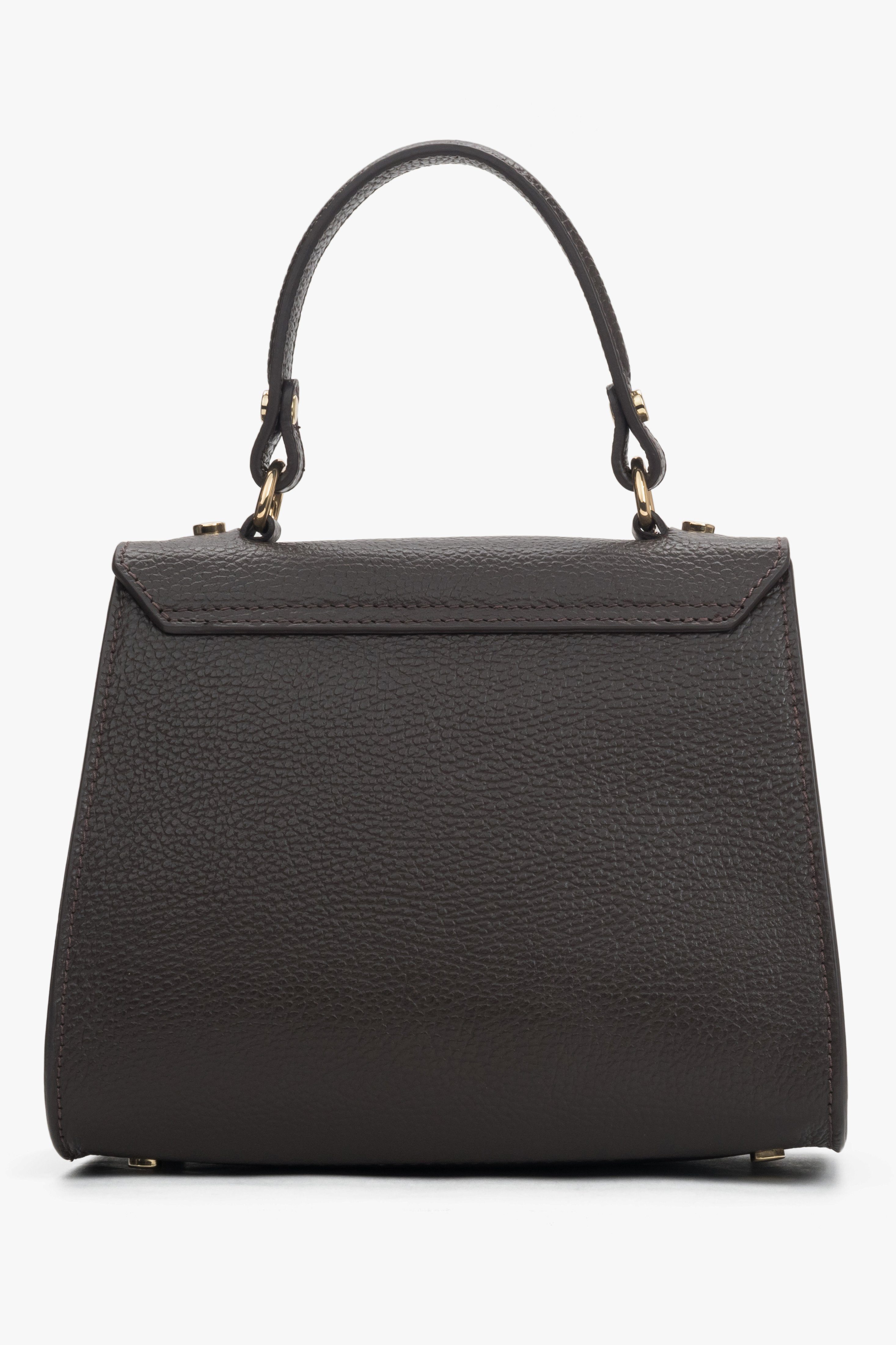 Women's Dark Brown Satchel Handbag made of Premium Italian Genuine Leather.