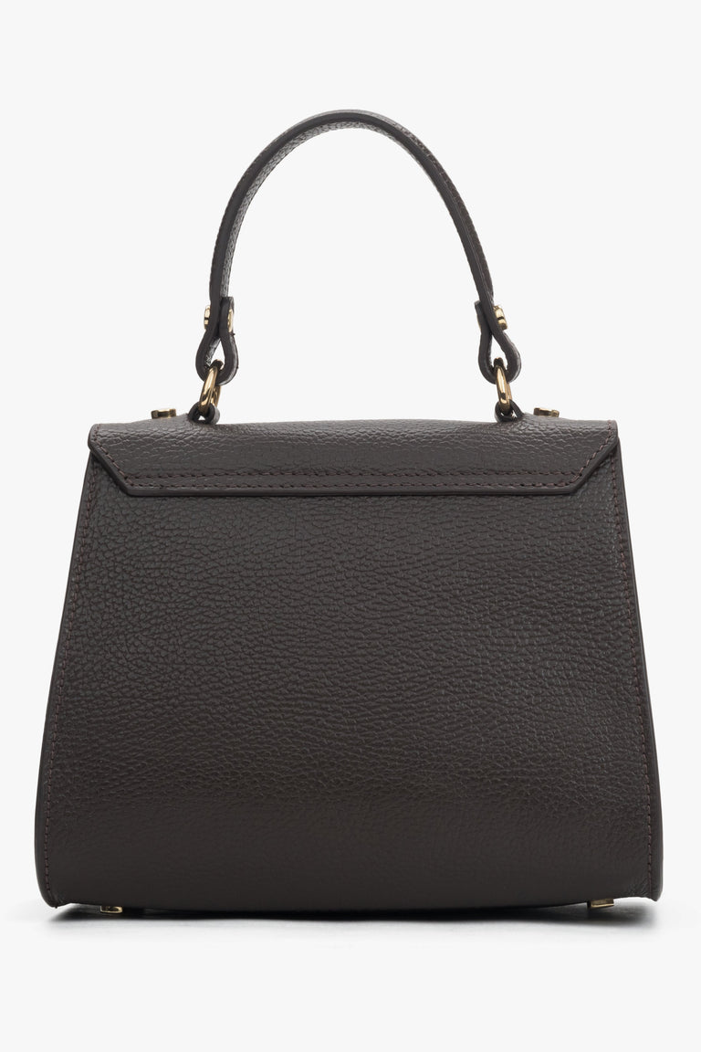 Women's Dark Brown Satchel Handbag made of Premium Italian Genuine Leather.