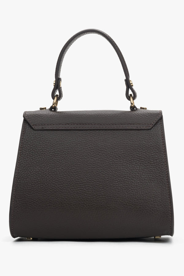 Women's Dark Brown Satchel Handbag made of Premium Italian Genuine Leather.