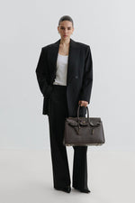 Women's Dark Brown Satchel Handbag made of Premium Italian Genuine Leather.