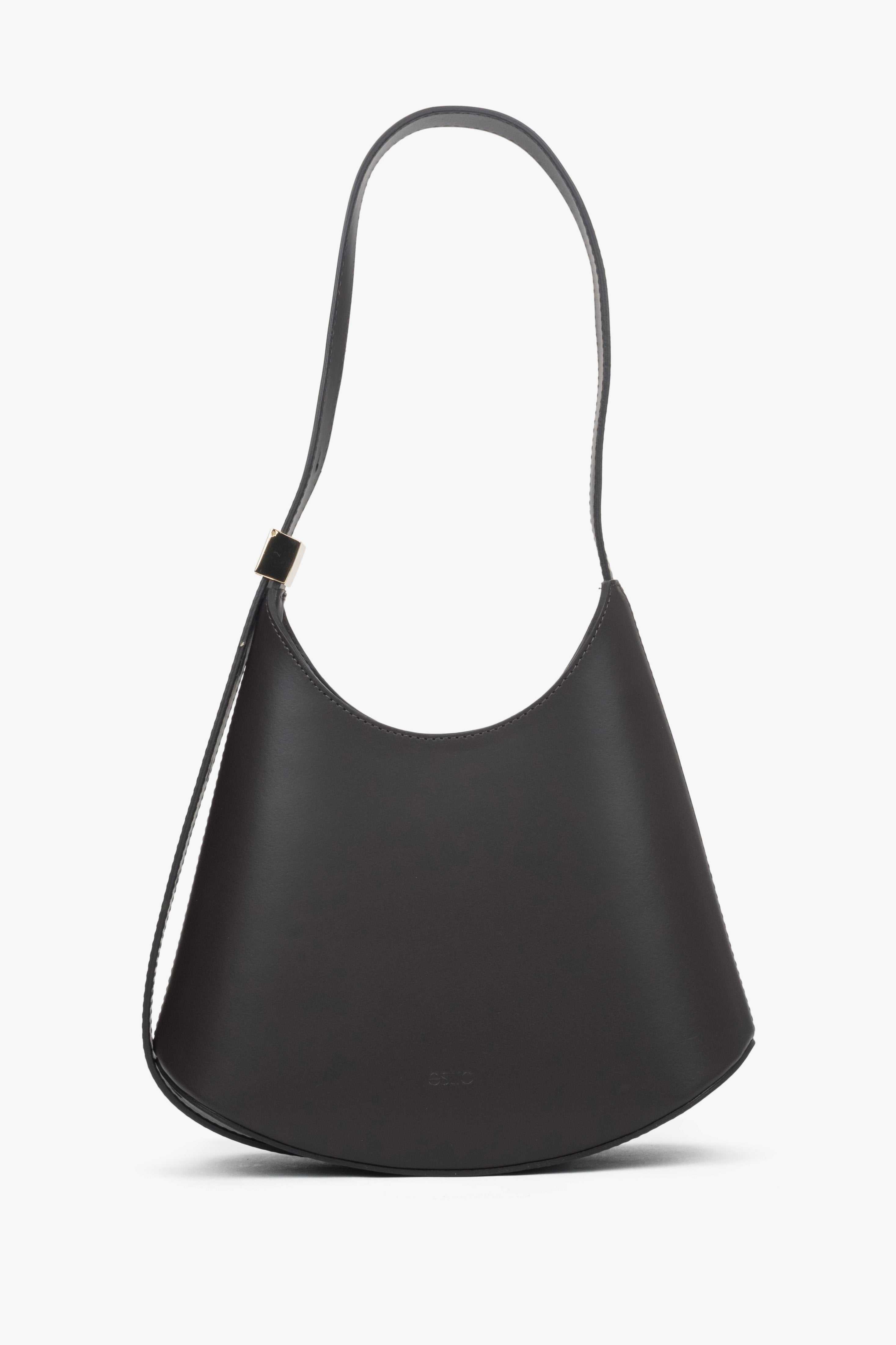 Women's Dark Brown Shoulder Bag made of Premium Italian Genuine Leather Estro ER00118652.