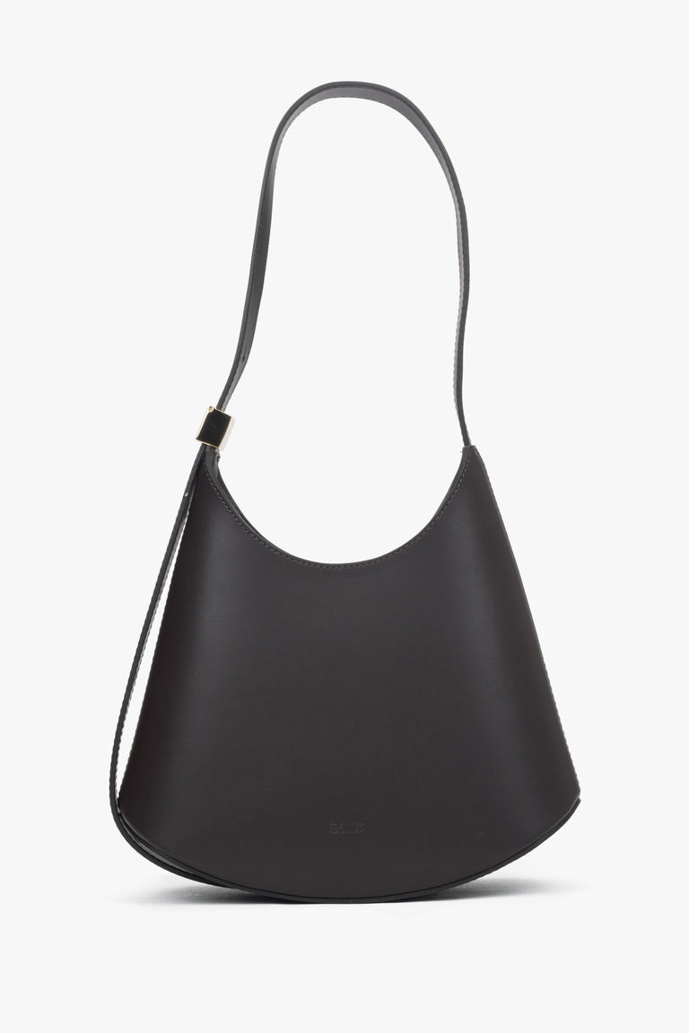 Women's Dark Brown Shoulder Bag made of Premium Italian Genuine Leather Estro ER00118652.