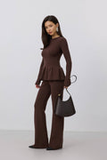 Women's Dark Brown Shoulder Bag made of Premium Italian Genuine Leather Estro ER00118652.