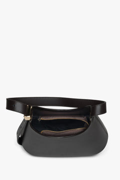 Dark brown women's shoulder bag by Estro, made of Premium Italian genuine leather.
