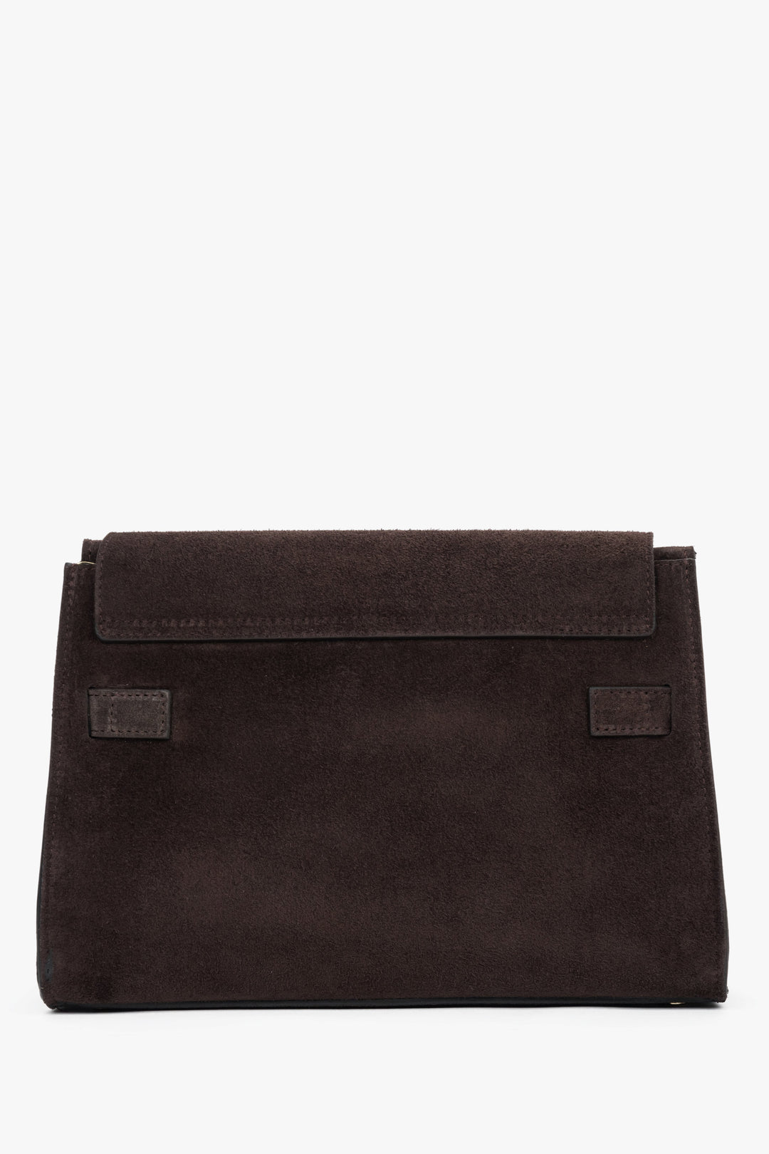 Women’s dark brown shoulder bag made of Premium Italian genuine velour Estro.