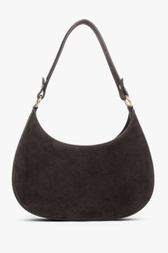 A slim dark brown shoulder bag that blends minimalism with timeless sophistication.