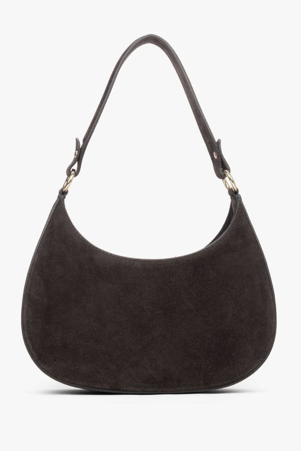 A slim dark brown shoulder bag that blends minimalism with timeless sophistication.