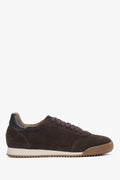 Women's Dark Brown Sneakers in Premium Italian Genuine Velour with a Flexible Sole Estro ER00118888.
